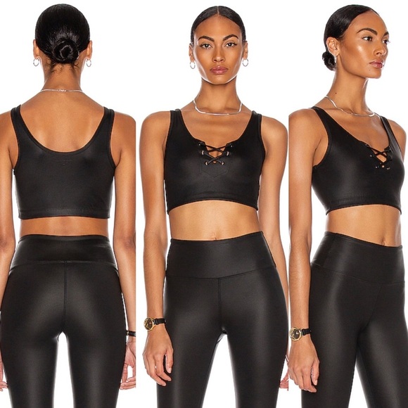 NWT Year of Ours Gloss Football Bra Black Glossy $79 - Picture 6 of 16